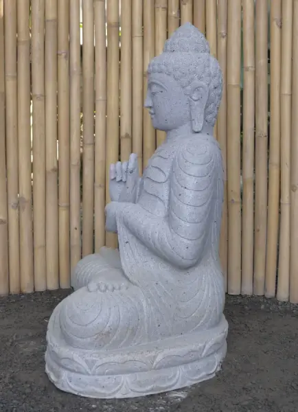 Product image 4 of the product “Seated Buddha, position Dharmachakra, 71 x 56 x 100 cm, riverstone grey ”